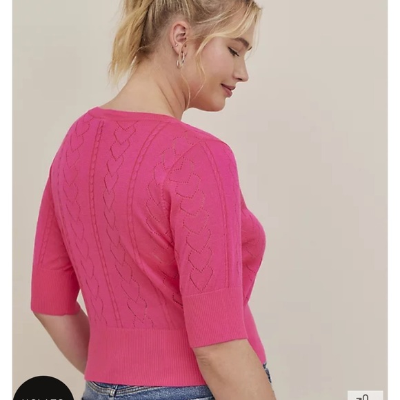 COPY - NWT crop Torrid 4x pink cardigan - Picture 6 of 6